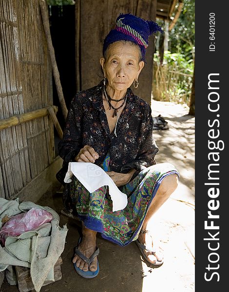 Old Hmong woman in Laos, people in Laos