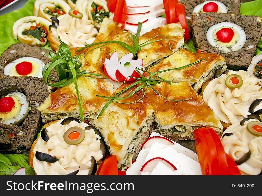 Various assortments of seafood and vegetables, close-up. Various assortments of seafood and vegetables, close-up