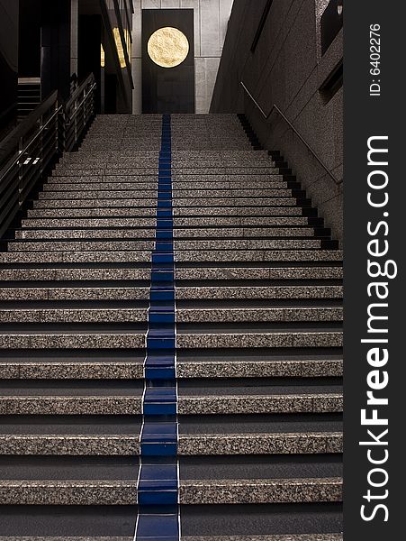 This is a stairway in an office building in downtown Los Angeles. This is a stairway in an office building in downtown Los Angeles.