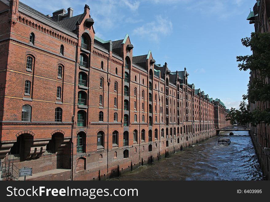 Typical contorhouses in Hamburg located in the historic part of the city the so called Speicherstadt.