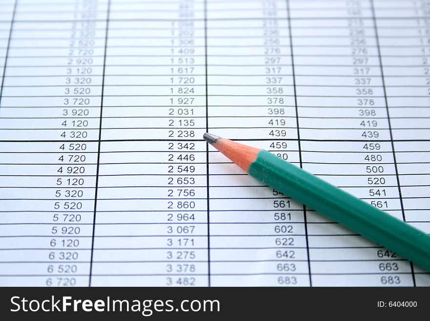 Pencil showing financial report