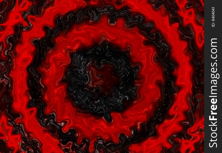 Black distorted wavy fluid with red ripples