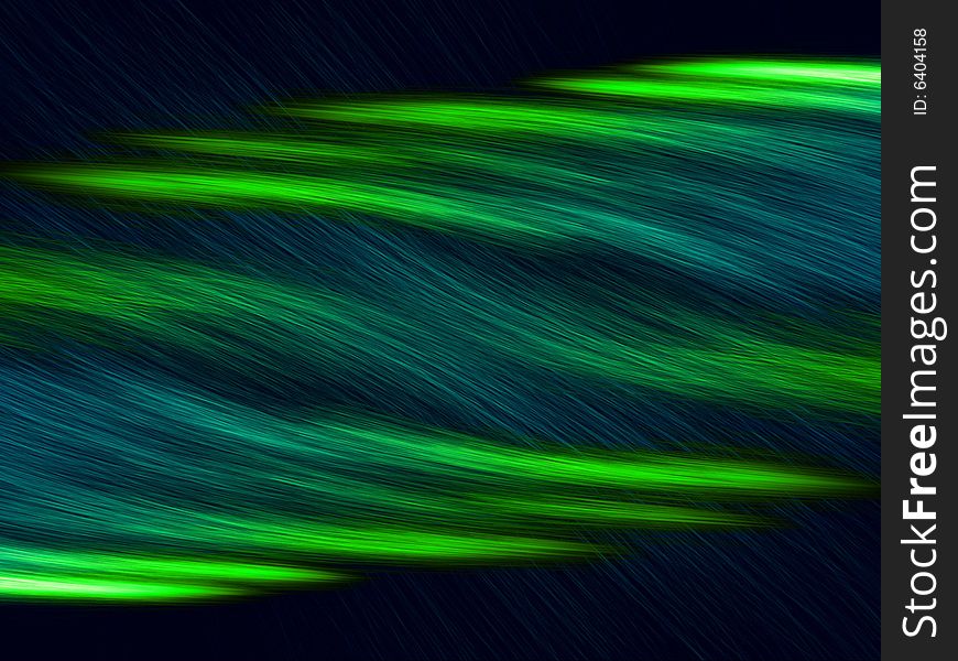 Blue and green bright mirrored particles in black background