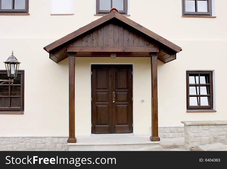 Brand new wooden entrance in nice house. Brand new wooden entrance in nice house