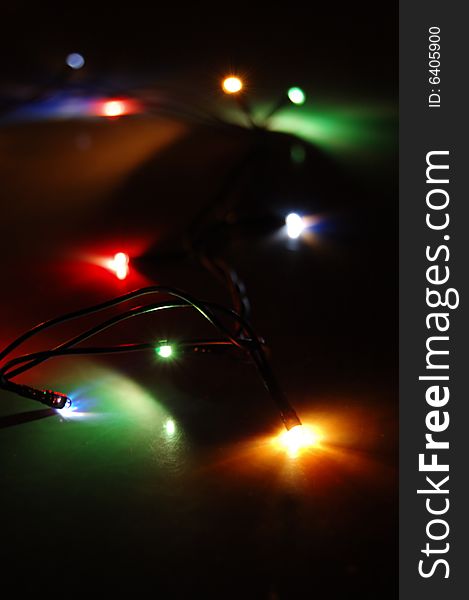 Colourful glowing holiday lights decoration