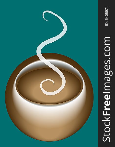 Stylized cup of coffee drawn in illustrator. Stylized cup of coffee drawn in illustrator.