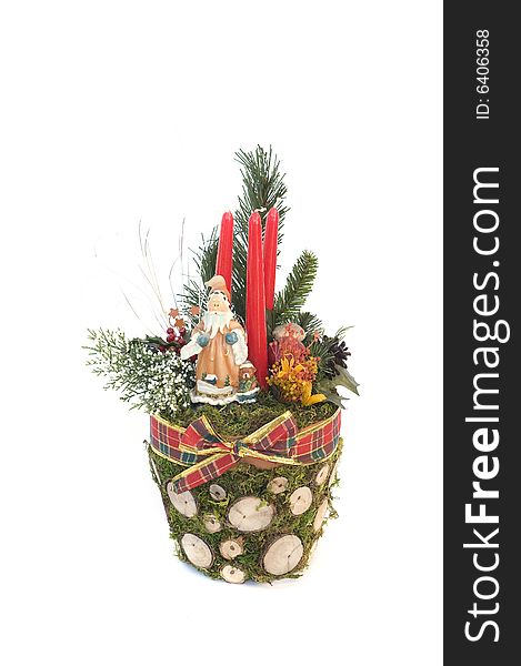 Flower Pot With Christmas Decoration On It