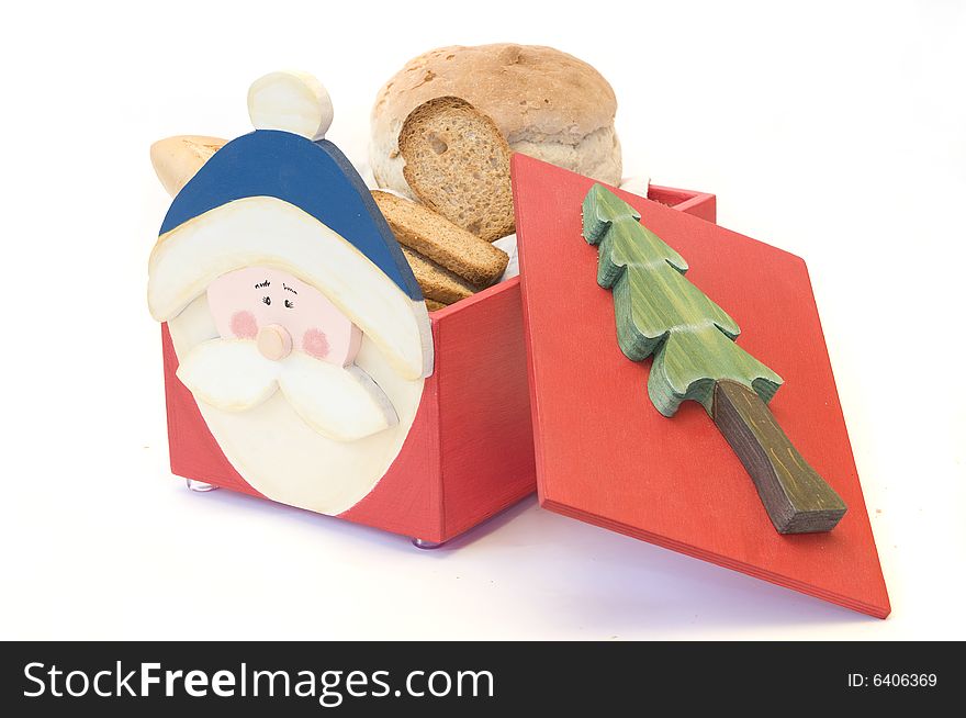 Bread Box With Santa Claus Face For Christmas