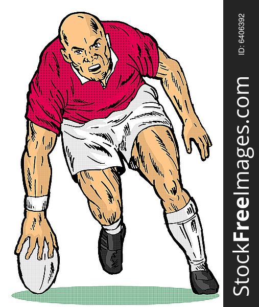 Vector art on the sport of rugby on white background. Vector art on the sport of rugby on white background