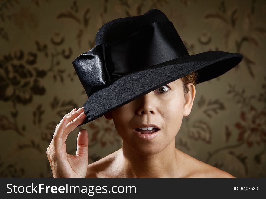 Ethnic Woman In A Black Hat