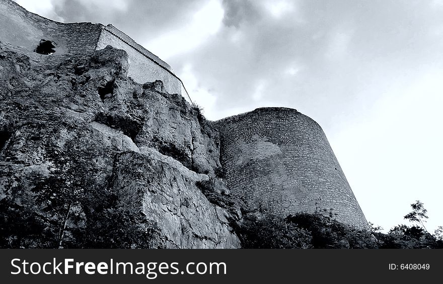 Castle Hohennneuffen, a medieval knights' ruin at the boarder of the Swabian Alb mountains, 15 miles southeast from Stuttgart. Baden-Wuerttemberg, Germany. B/W version in rather dramatic exposure settings. Castle Hohennneuffen, a medieval knights' ruin at the boarder of the Swabian Alb mountains, 15 miles southeast from Stuttgart. Baden-Wuerttemberg, Germany. B/W version in rather dramatic exposure settings.