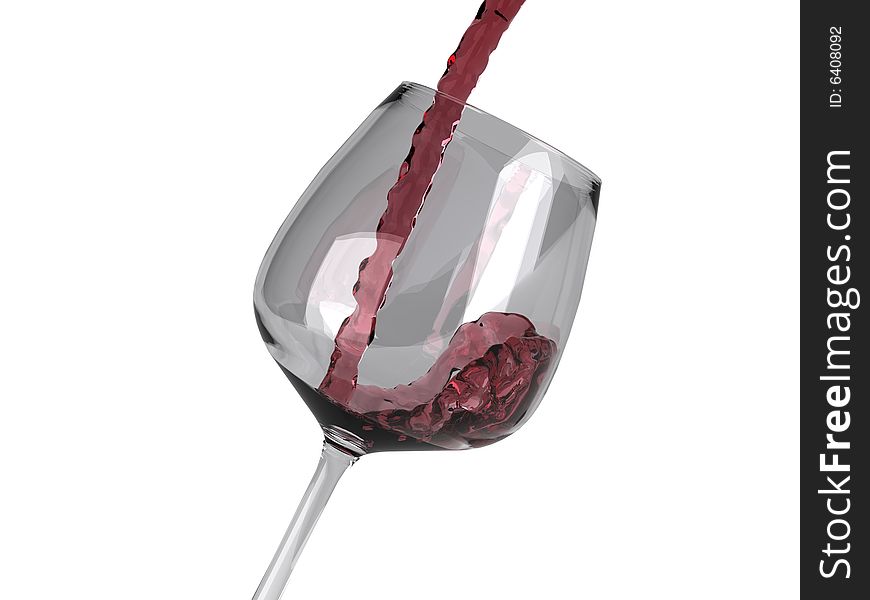 Red wine pouring into a glass, isolated on white background. Red wine pouring into a glass, isolated on white background.