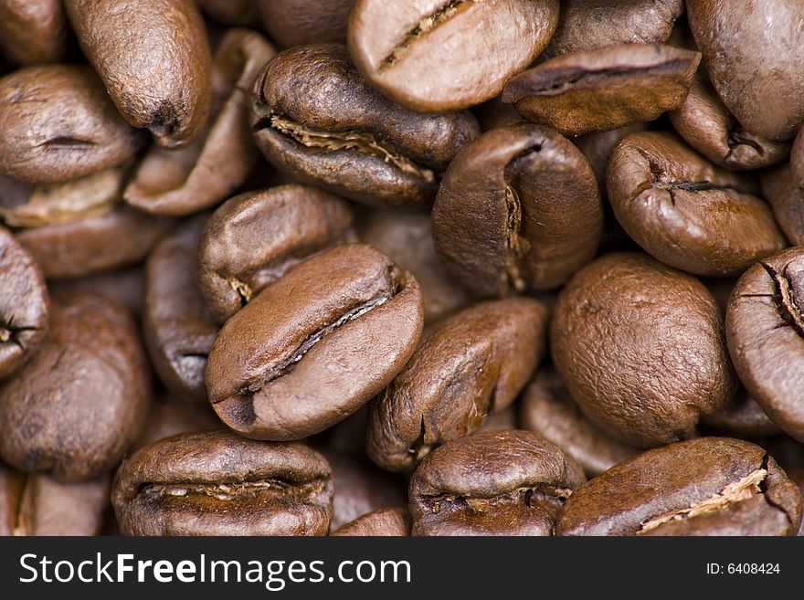 Close up of coffee beans. Close up of coffee beans