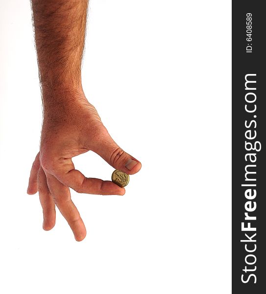 Shot of a hand holding some money. Shot of a hand holding some money
