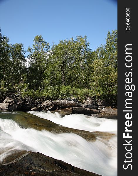 Flowing river, Abisko National Park in Sweden