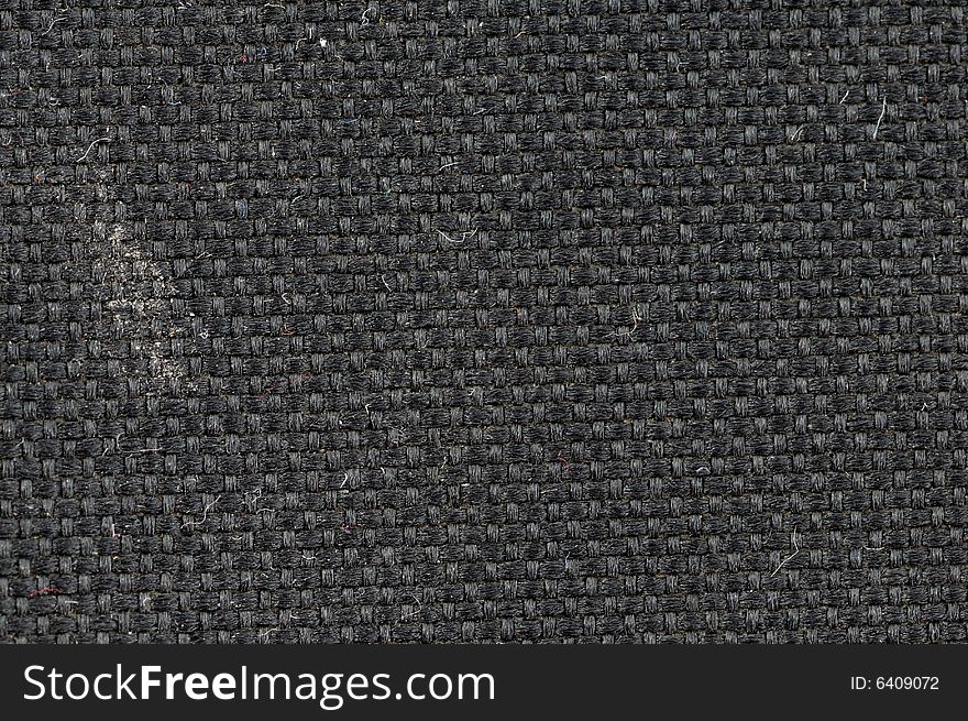 Bag cloth texture. Synthetic. Black color. Grunge.