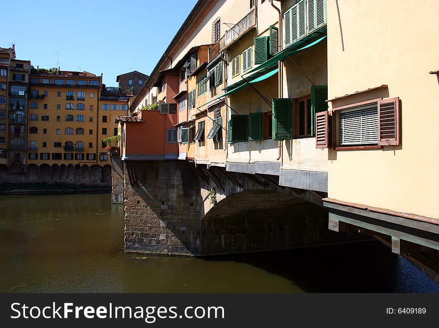 The Ponte Vecchio in Florence, from the side