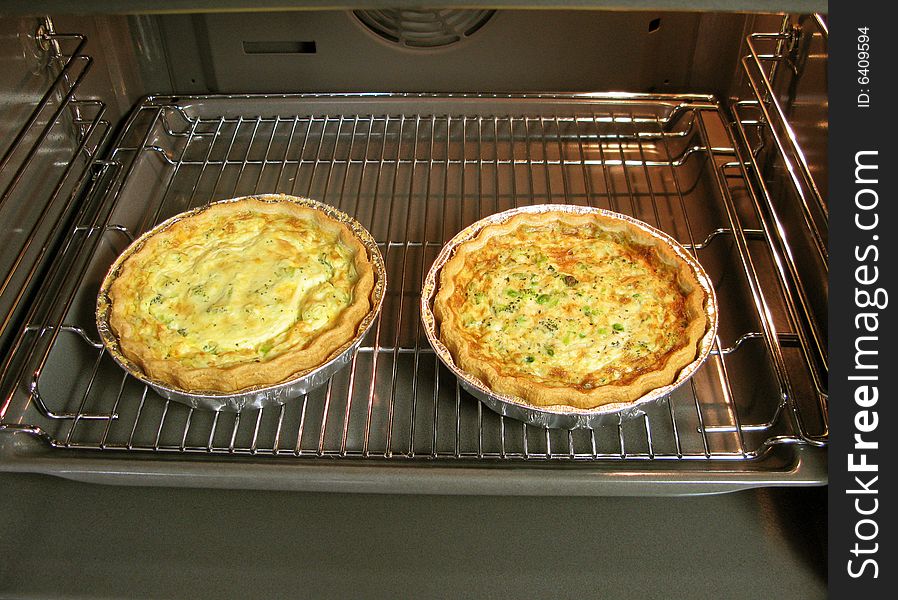 Quiche or flan home baked in the oven