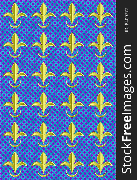 Vector drawing with colorful patterned wallpaper in the old style. Vector drawing with colorful patterned wallpaper in the old style