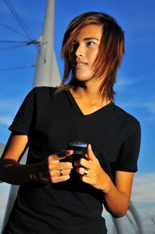 Asian On Phone 2 Royalty Free Stock Image
