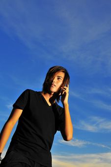 Asian On Phone 3 Royalty Free Stock Photos Asian On Phone 3 Royalty Free Stock Photos