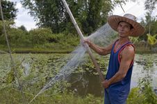 Fisherman With Stave, Asia Stock Photos