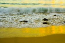 Wave Breaking On Noosa Beach,Australia At Sunrise Royalty Free Stock Images Wave Breaking On Noosa Beach,Australia At Sunrise Royalty Free Stock Images