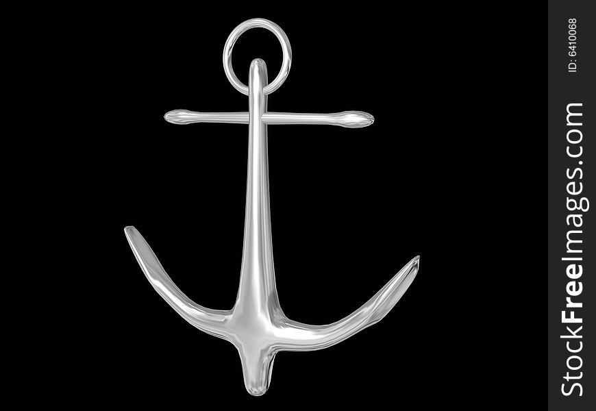 Anchor 3d. Isolated on a black background.