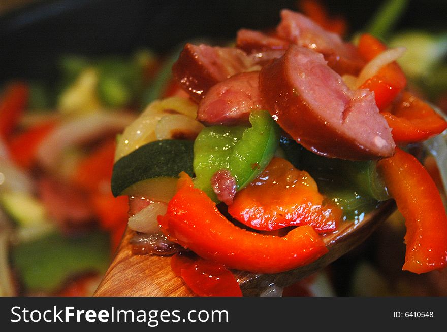 Vegetables in a pan