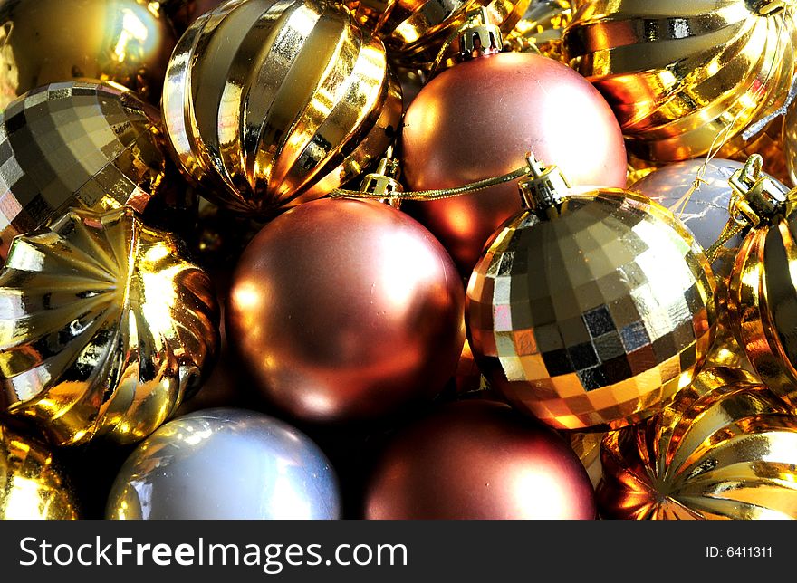 Shot full of christmas baubles,ideal background