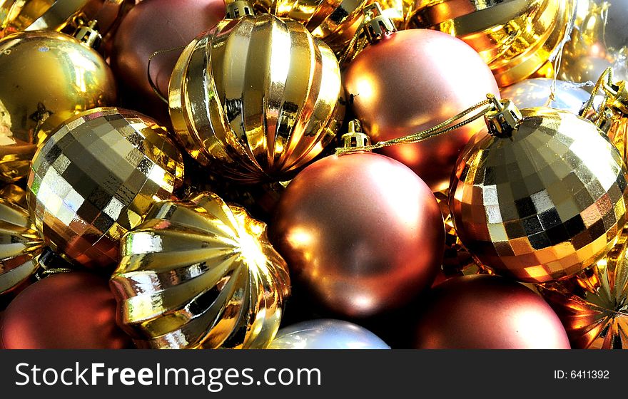 Shot full of christmas baubles,ideal background