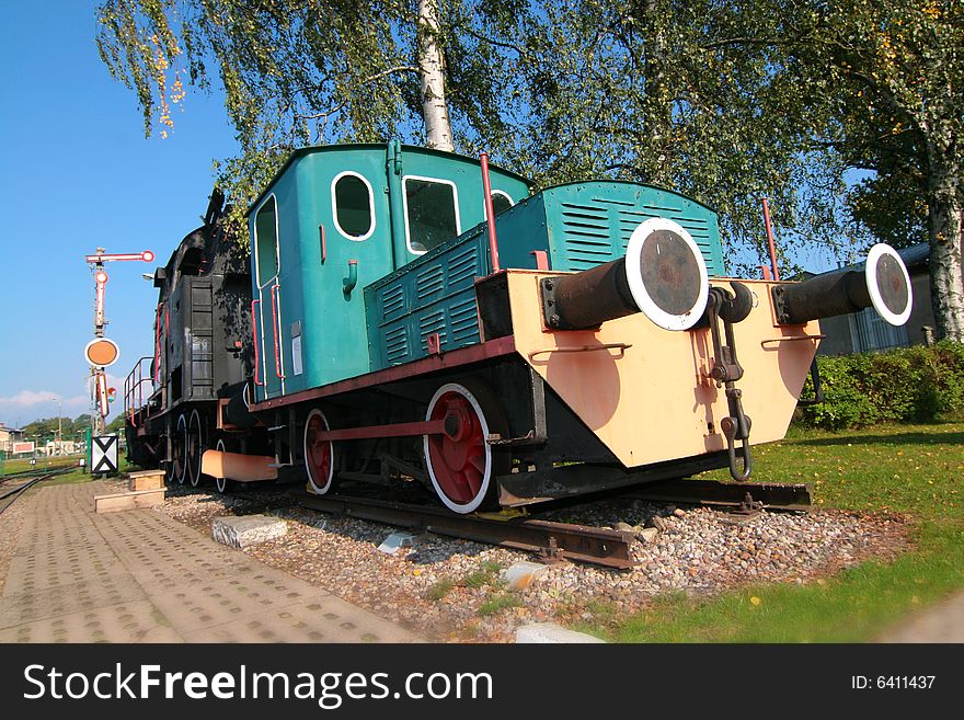 The photograph of old engines in railway museum. The photograph of old engines in railway museum