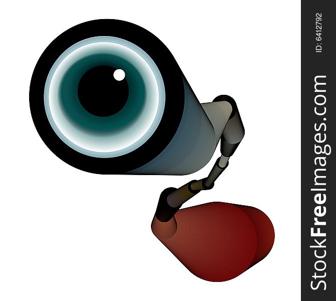 Spyglass with eye drawn in illustrator.