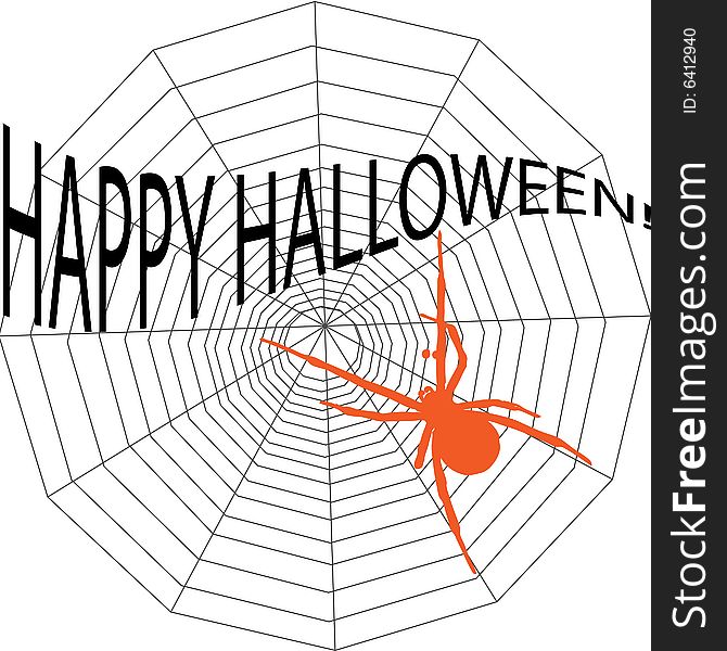 An illustration of halloween spiderweb and spider