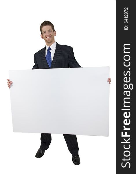 Young Businessman With White Board