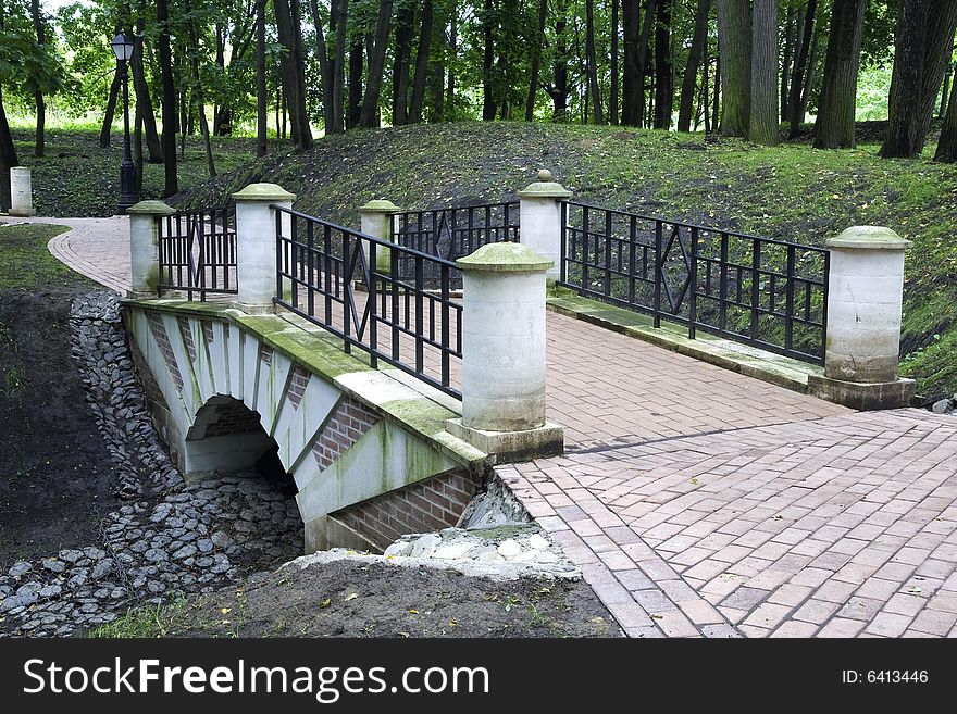 Small bridge in city park. Small bridge in city park