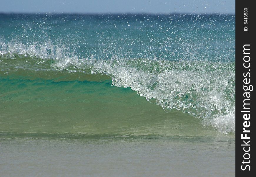 Beautiful little blue Waves at Chia Beach (South Sardinia - Italy)