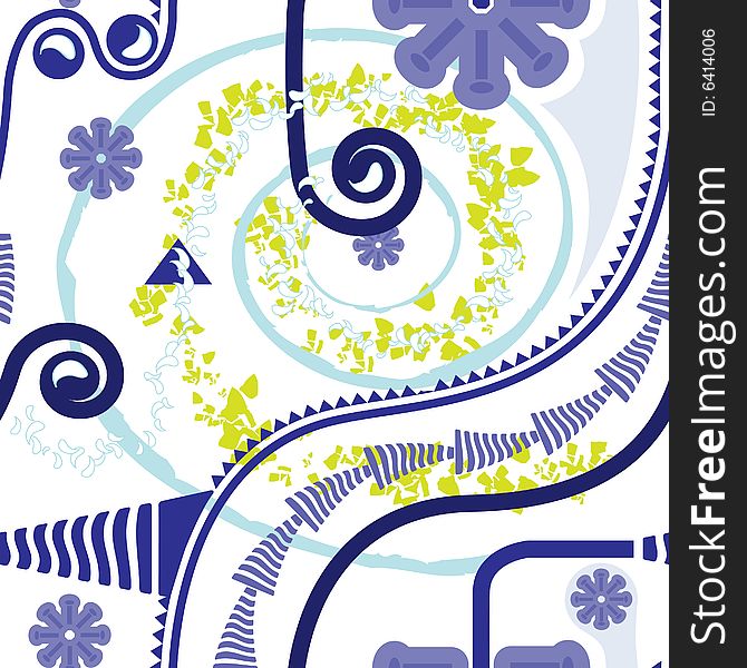 Pattern with floral motif, swirls, spirals and abit of grunge. Pattern with floral motif, swirls, spirals and abit of grunge