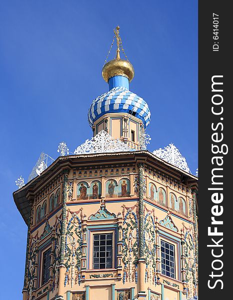 Dome of orthodox church. Kazan, Russia