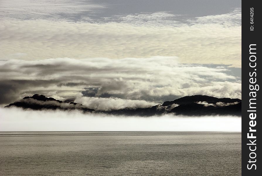 Foggy and cloudy landscape in Alaska. Foggy and cloudy landscape in Alaska.
