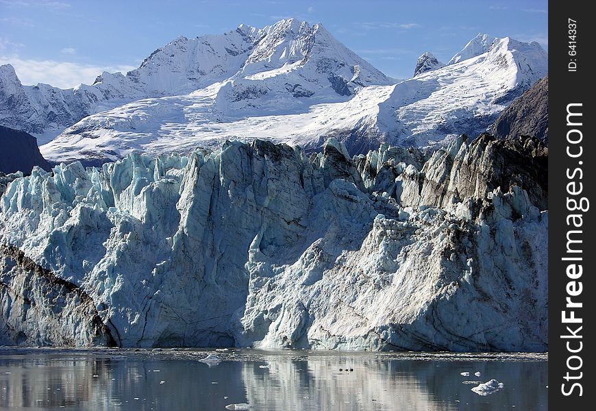 The close view of the glacier bank in Alaska. The close view of the glacier bank in Alaska.