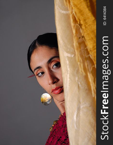 Portrait of young indian beauty in traditional clothes. Portrait of young indian beauty in traditional clothes
