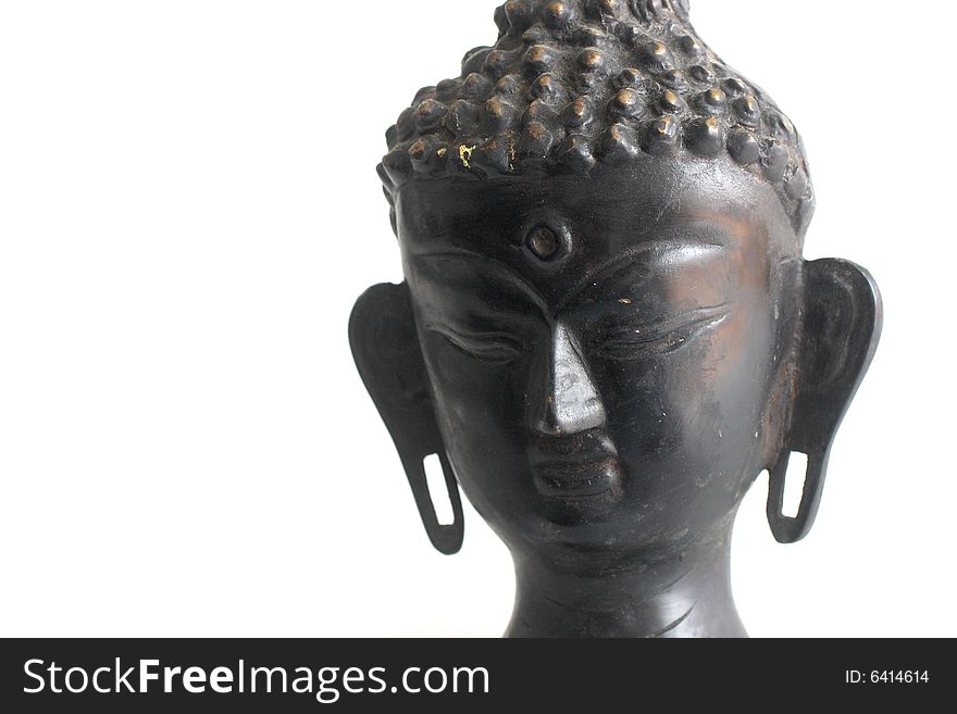 Isolated shot of Buddha's bust on white. Isolated shot of Buddha's bust on white