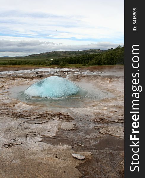 The famous geyser in Iceland