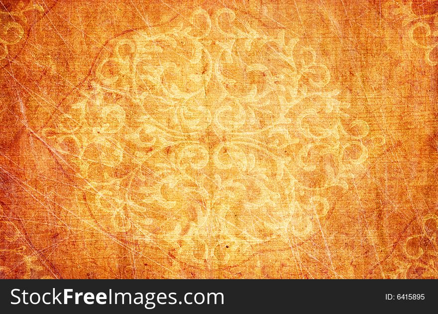 Abstract paper texture with ornament close up