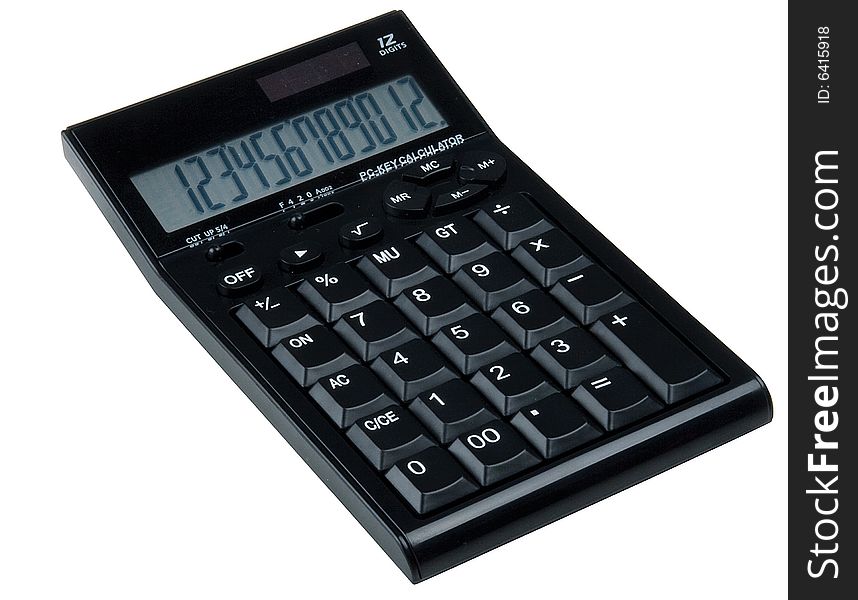 Calculator on White Background. Finanse.