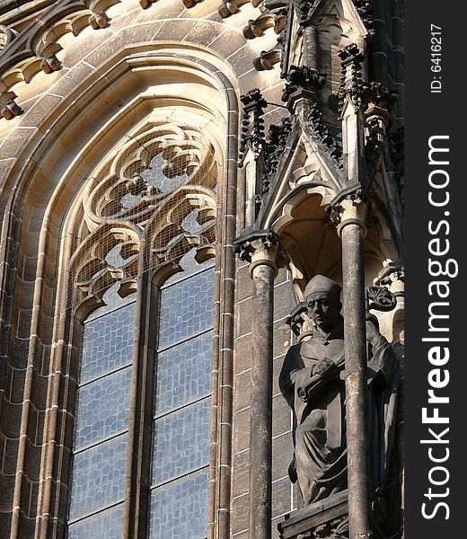 Rosette window of St Vitus Cathedral. Prague. Czech Republic. Rosette window of St Vitus Cathedral. Prague. Czech Republic