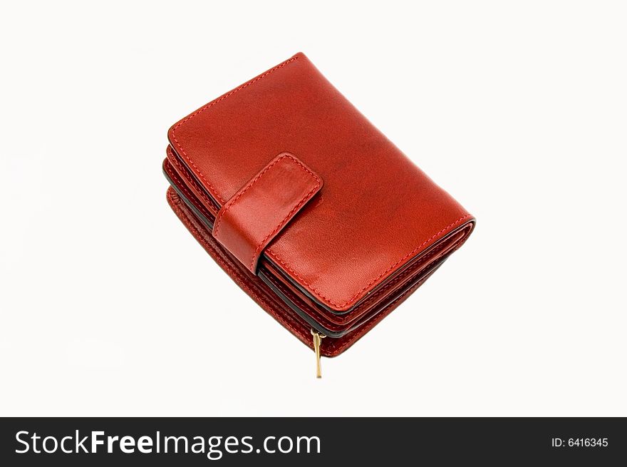 Red wallet isolated on white