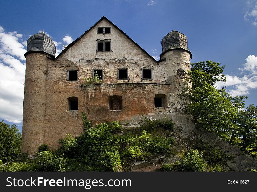 Castle Ruin Burg Schwarzburg, Thueringen, Germany