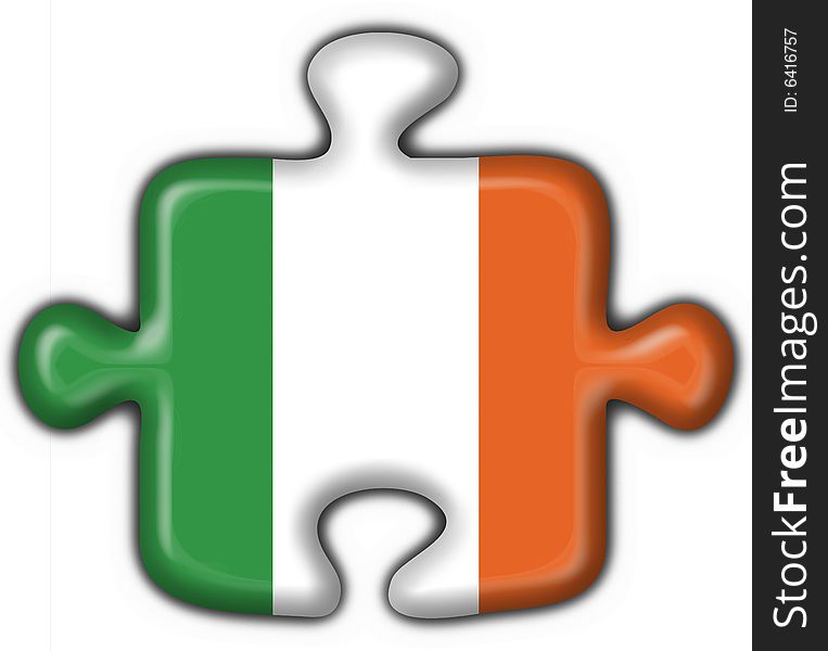 Ireland Button Flag Puzzle Shape